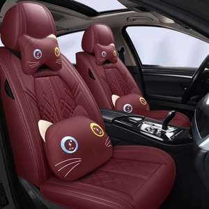 ผ้าคลุมเบาะรถยนต์หนังลินินลายการ์ตูนสำหรับผู้หญิงแมวอุปกรณ์ตกแต่งภายในสำหรับสี่ฤดูกาลสินค้ามาใหม่ - Product Image 4
