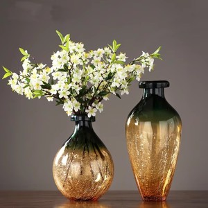 <span class=keywords><strong>Vase</strong></span> en verre vert et or, design simple, moderne, léger et luxueux, créatif, pour la décoration de la salle, du salon, du porche ou du bureau. - Product Image 4