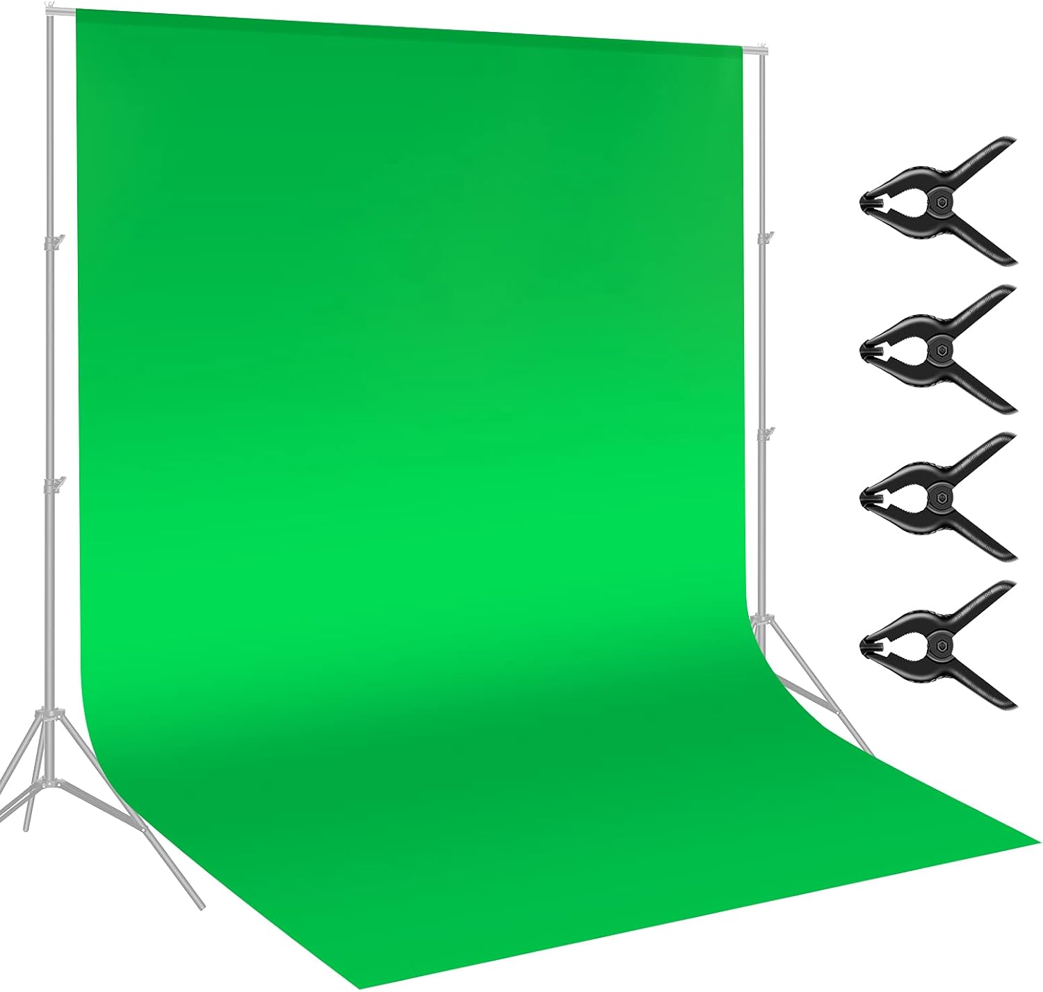 Neewer 5 x 7 ft/1,5 x 2 m opvouwbare Chromakey-achtergrond met ondersteuning van 2,6 m, groen, blauw, groen, omkeerbaar, 2-in-1 voor studio, fotografie, live streaming, videogesprekken, games