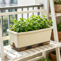 Jardinière rectangulaire auto-arrosante en résine épaissie pour balcon et rebord de fenêtre, idéale pour les grossistes et les détaillants