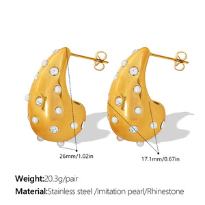 Luxury 14k 18k Gold Plated 316L Stainless Steel <b>Titanium</b> Fashion Jewelry Zircon Earrings for Women - Product Image 6