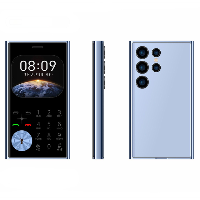V8 Mini Mobile Phone 2.01'' HD Round Screen Dual SIM Card Speed Dial Magic Voice FM Radio Flashlight Small Cellphone Type-C