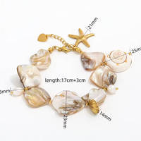 Plaqué or PVD 18K Gros bijoux en acier inoxydable pour les vacances à la plage d'été-Collier de perles en forme d'étoile de mer Style tendance