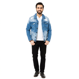 Custom Size 2026 Men's Denim <b>Jacket</b> 100% Cotton Regular <b>Slim</b> <b>Fit</b> Vintage Hooded Stand Collar Autumn Wear Front Logo Wholesale - Product Image 1