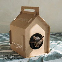 individueller druck umweltfreundlicher wellpappe-hundehaus katzenkatherie wohnung haustierhaus stallbox