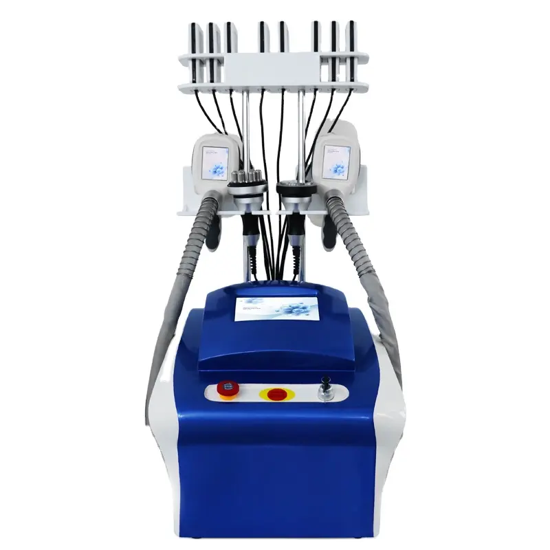 2023 Multifunction 6 in 1 Cryolipolysis RF powerful vacuum cavitation system fat and freeze plate RF muscle for fat reduce