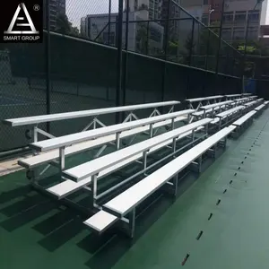 4 Rows Aluminum Bleachers Grandstand Metal Bleacher Mobile Bleachers Outdoor Gym Bench