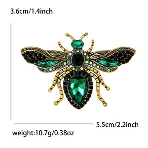 Fashion Alloy Gold Plated Customized Rhinestone Bee Brooch Women's <b>Wedding</b> Engagement Gift Party Crystal Pin <b>Accessory</b> - Product Image 2