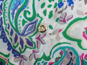 Áo Sơ Mi Nữ Hàng Mới Về R40584S Áo Cánh Một Hàng Khuy In Hoa Màu Xanh Lá Thời Trang - Product Image 4