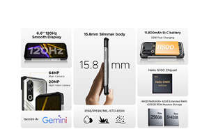 Doogee Blade20 Plus 4G Rugged Phone 6.6 Inch 15.8mm Slimmer Body 120HZ 64MP Main 20MP <b>Night</b> <b>Vision</b> 6+256GB 11800mAh 33W Charging - Product Image 4