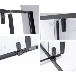 Cabine de <span class=keywords><strong>douche</strong></span> à charnière noire en verre de sécurité de 6 mm - Product Image 4