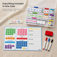 Set Permainan Magnet Kulkas Huruf Magnetik Phonics ABC dengan Folder Pembuat Kata Huruf Alfabet Magnetik Bersuara