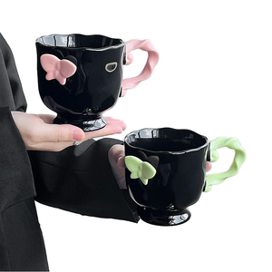 Taza de Cerámica con Diseño Personalizado de Mariposa 3D, Cuchara, Regalo de Cumpleaños, Taza de Porcelana de Alta Gama para Café, Desayuno, Leche de Oficina - Product Image 1