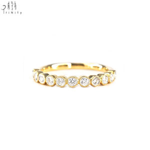 Bague de mariage tendance en or massif 18 carats avec diamants naturels véritables, empilable, couleurs mélangées, faite à la main, vente en gros populaire à l'exportation - Product Image 1