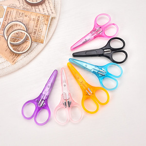 Ciseaux à sourcils bleus pointus avec capuchon, 8,7 cm, en acier inoxydable, ciseaux de beauté multifonctionnels pour la coupe des cheveux et du nez - Product Image 4