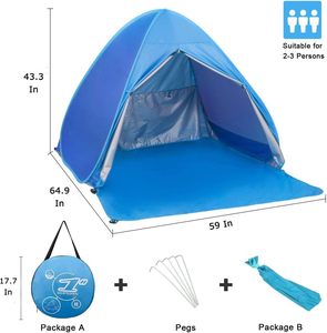 Carpa de Playa Profesional Ecológica de 190T con Revestimiento Plateado, Triple Capa, Ultraligera, Plegable, Automática, de Una Habitación, para Acampar - Product Image 5
