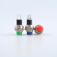 Sakelar Tombol Tekan DS-314/316 Merah Hijau Biru Hitam Kuning Pemasangan Panel Normal Terbuka NO 10mm Momentary OFF-(ON) 250v Maks. Tegangan