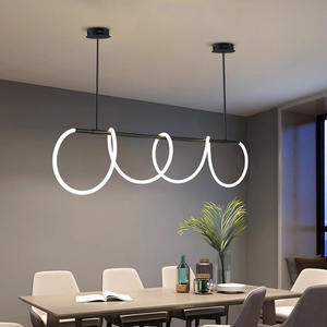 <span class=keywords><strong>Luminaire</strong></span> suspendu noir de Style nordique <span class=keywords><strong>Long</strong></span> tube de Silicone de lampe suspendue pour lustres d'îlot de cuisine lampes suspendues - Product Image 3