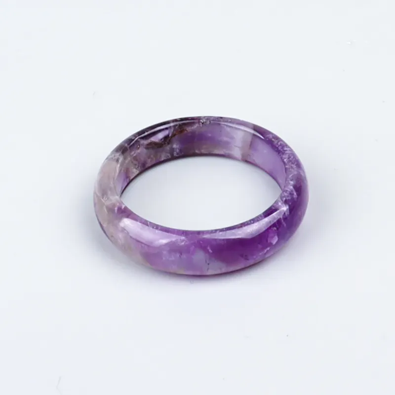 Semi-Precious Stone Crafts Wedding Favors Gifts Crystal Healing Amethyst ring Fashion Jewelry chakra Lovers ring pendant& Charms