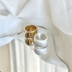 Anelli in Ottone Personalizzati all'Ingrosso, Placcati in Oro 18K e Argento, Anelli a Fascia Larga Minimalisti, Gioielli Unisex alla Moda - Product Image 4