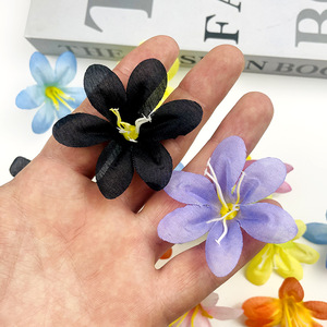 Cabezas de flores simuladas de colores, 5cm de diámetro, para horquillas DIY, decoraciones de boda, accesorios de fotografía para el hogar - Product Image 3