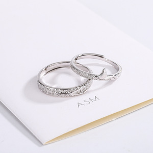 Bagues <span class=keywords><strong>de</strong></span> Fiançailles et <span class=keywords><strong>de</strong></span> Mariage Tendance en Argent Sterling 925 à Prix <span class=keywords><strong>de</strong></span> Gros pour Cadeau d'Anniversaire, Fête, Sertissage Micro-Pavé Zircon Unisexe - Product Image 1