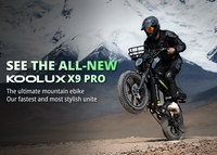 Vélo électrique tout-terrain Koolux X9 Pro 48V 250W pour adultes, double batterie 31.2Ah, moteur moyeu arrière, 7 vitesses