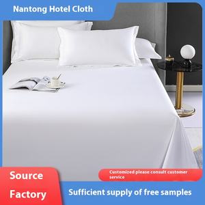 Collection d'hôtels modernes cinq étoiles draps <span class=keywords><strong>de</strong></span> lit Queen Size blanc pur <span class=keywords><strong>parure</strong></span> <span class=keywords><strong>de</strong></span> lit en lin tissé en coton neige avec <span class=keywords><strong>drap</strong></span>-housse plat - Product Image 4