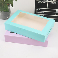 Emballage mat laminé à fenêtre et fentes pour donuts, bonbons, biscuits, desserts de boulangerie, tartes, muffins, pâtisseries à emporter, recyclable