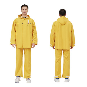 Ensemble de vêtements de pluie en polyester PVC pour hommes Super Factory, jaune, imperméable, combinaison de travail pour le camping en plein air, personnalisable - Product Image 3