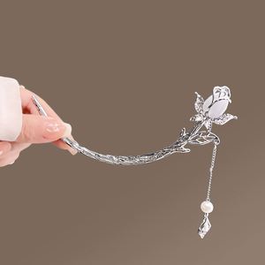 Épingle à cheveux fleur de tulipe, bâtonnet à cheveux chinois, fourche à cheveux croissant de lune, pince à cheveux en forme de lune, bijoux de coiffure pour femmes - Product Image 2