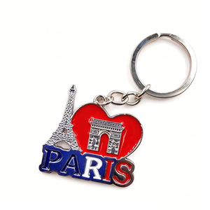Porte-clés en alliage, souvenirs métalliques de lieux emblématiques du monde, cartes de villes, drapeaux de pays : Italie, <span class=keywords><strong>France</strong></span>, Royaume-Uni, États-Unis, Dubaï, Égypte - Vente en gros - Product Image 5