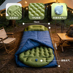 แผ่นรองนอนเป่าลม TPU แบบกำหนดเอง ZLD รูปทรงสี่เหลี่ยมผืนผ้า สีเขียวทหาร พร้อมปั๊มในตัว ที่นอนลมพกพาสำหรับใช้งานกลางแจ้ง - Product Image 5