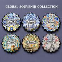 Sous-verres en céramique 3D gaufrés Souvenir touristique de Séville, Espagne – Design personnalisé, tapis isolant pour café et thé, OEM ODM sur mesure