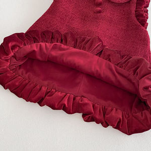 Hongbo أزياء ملابس دافئة للبنات ملابس مصنع الشتاء فستان أطفال أحمر جميل للأطفال من عمر 7 إلى 8 سنوات - Product Image 6