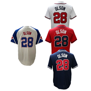 Nouveau Maillot de Baseball Américain 2026 Brodé Pas Cher <span class=keywords><strong>13</strong></span> Ronald Acuna Jr. 1 Ozzie Albies 28 Matt Olson 27 Riley 23 Harris II - Product Image 6
