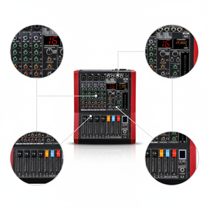 <span class=keywords><strong>AMX</strong></span>-4 プロフェッショナルオーディオミキサー 16DSPエフェクト 4台のデバイスへの有線接続 デジタルMP3再生とオーディオミキシングをサポート - Product Image 5