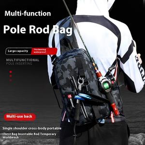 Bolsa de Pesca Multifuncional Personalizada de Nailon, Impermeable, para Cañas de Pescar, Bolsa de Almacenamiento, Bolsa para Cañas de Pescar con Enchufe para Equipo de Pesca al Aire Libre - Product Image 5