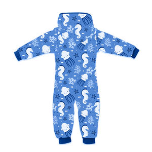 Fermeture à glissière avant imperméable après la natation Onesie Hoddied maillot de bain avec doublure en polaire pour garder les petits au chaud après les cours de natation - Product Image 3