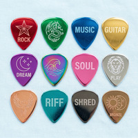 Porte-clés magnétique décoratif en laiton, cuivre et aluminium émaillé, avec logo imprimé, pour plectres de guitare et colliers, vente en gros
