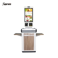 Système de point de vente avec écran tactile grand format pour la commande et le paiement en libre-service avec imprimante