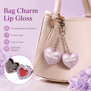 Bálsamo Labial Vegano Orgánico en Forma de Corazón al por Mayor con Llavero, Logotipo Personalizado, Acabado Brillante Tipo Espejo, Hidratante para el Cuidado de los Labios - Product Image 1