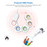 Prise française extensible et pliable avec 2 prises USB, colorée, étanche au feu, 4 sorties, protection contre les surcharges, 10 pièces