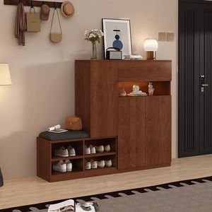 Mueble zapatero con banco, 6 niveles de almacenamiento, organizador para recibidor/hall de entrada, para uso doméstico. - Product Image 3