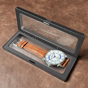 Kotak kemasan <span class=keywords><strong>film</strong></span> PE mewah grosir pabrik kotak hadiah jam tangan tampilan plastik kualitas transparan hitam - Product Image 1