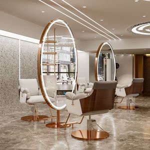 Hot Sale Large Full Length Gold Styling Barber Salon Wall Ounted Hairdressing <b>Makeup</b> <b>Led</b> Beauty Salon <b>Mirror</b> - Product Image 4