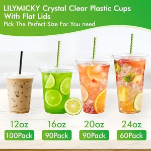 Couvercle compostable biodégradable transparent en PLA pour gobelets de café, boissons froides et smoothies, personnalisable, 90 mm, 16oz, 20oz, 22oz, 24oz - Product Image 3