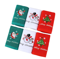 Serviettes de Noël en Coton Pur en Gros, Serviettes Cadeaux Brodés Personnalisées, Serviettes de Bain Absorbantes pour Noël, Vente Transfrontalière