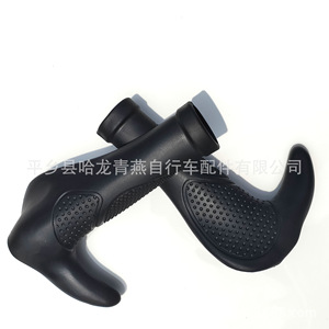 Poignées de guidon de vélo en une seule pièce, forme de corne, en caoutchouc souple noir, antidérapantes, pour vélos de montagne, 22.2mm - Product Image 4