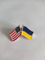 Broche drapeau de l'Ukraine, badge en émail, ruban, épingle à revers ukrainienne, épingles à double drapeau Russie USA Allemagne, badge bouton souvenir